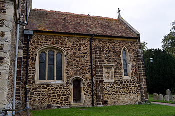 Exterior south wall of the chancel September 2014